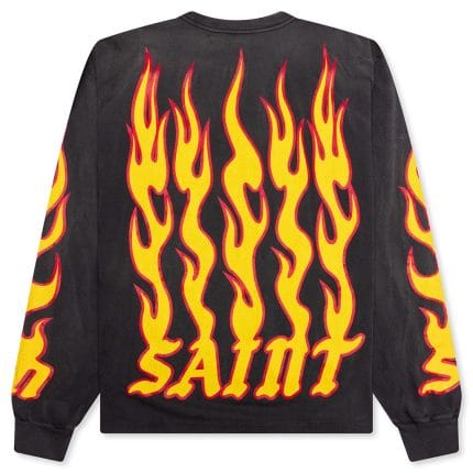 Saint Michael Soul on Fire L/S Tee - Black
