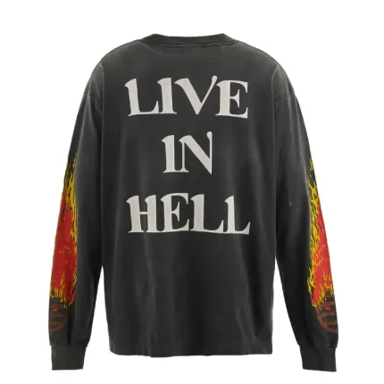 Saint Michael Black Live In Hell L/S Tee – Graphic Long Sleeve