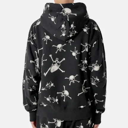 Saint Michael Skull Black Hoodie front view